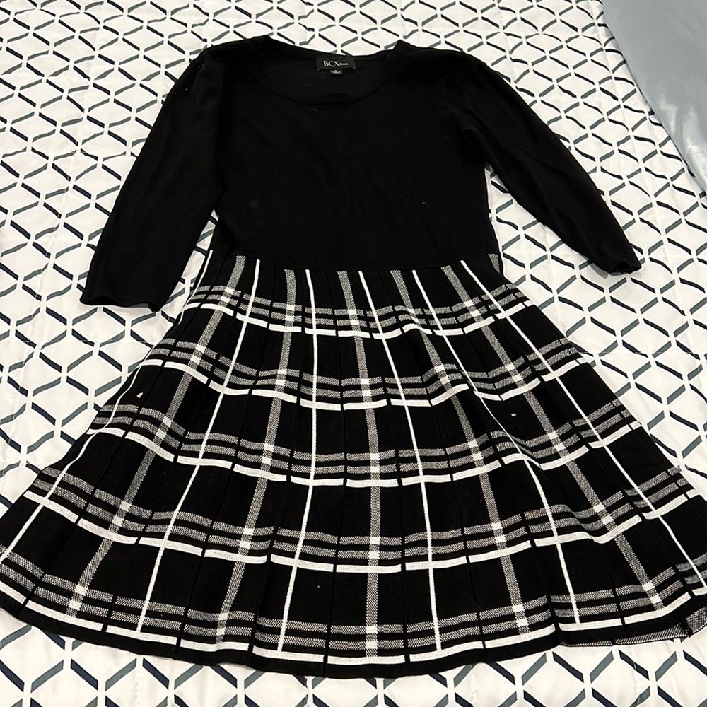 Black and white sweater dress